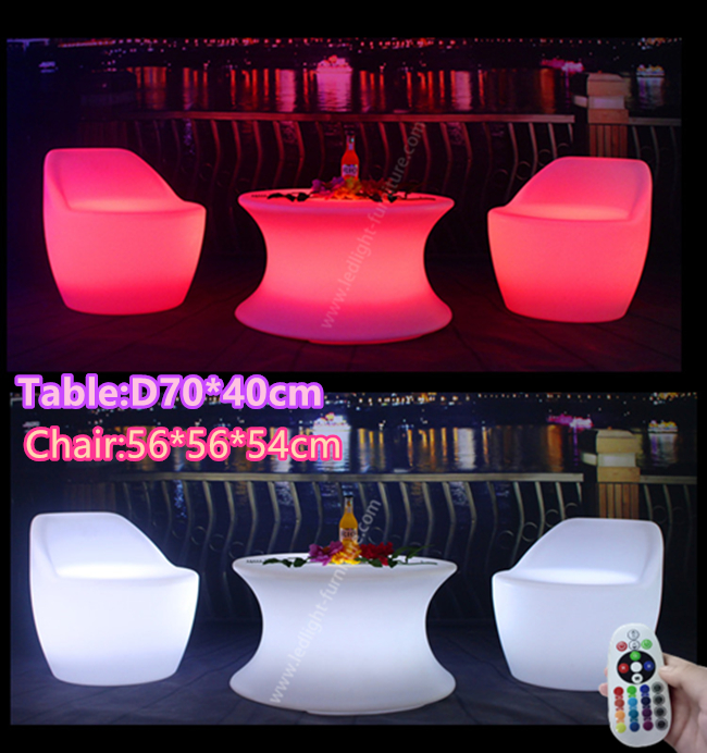 再充電可能なRGBライトとセットされる照らされた家具のタイプLEDのコーヒー テーブル