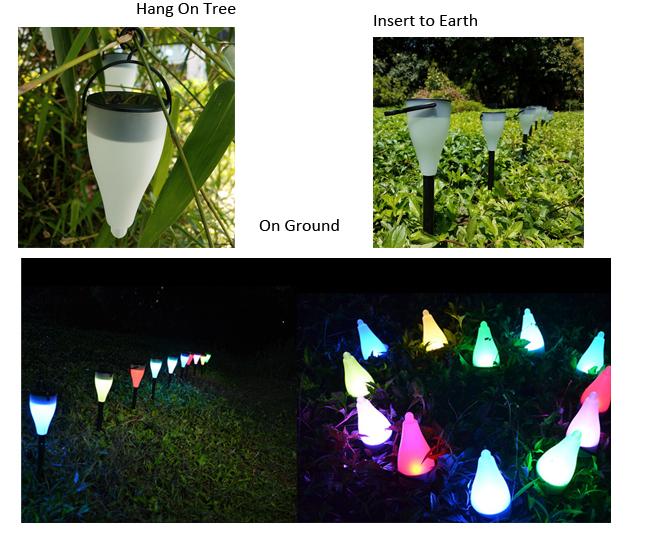 容易な多彩で小さい太陽LEDの庭ライトは/挿入物/地面のために掛かること取付けます