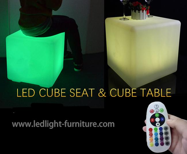 RGBプラスチックLEDの立方体のリモート・コントロールの座席によって照らされるナイトクラブの家具
