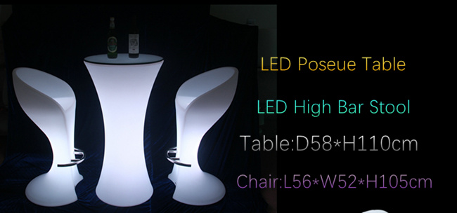 LEDライト家具、リモート・コントロールLEDのバー スツールおよびテーブルを変える色
