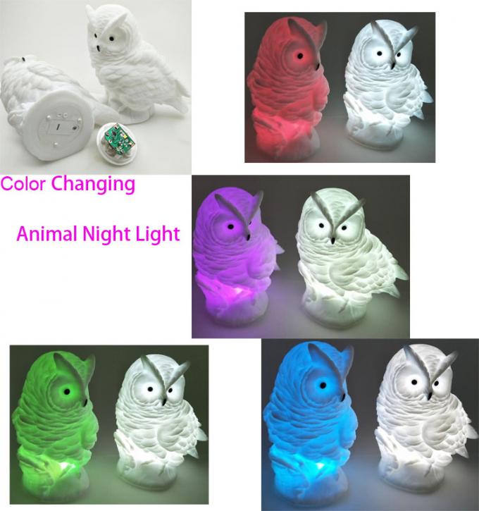 フクロウ動物LED夜ライトを変える色は/つきますもてあそびます導きました