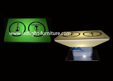 ロゴ ガラスの上が付いているカスタマイズされた高さの白熱家具の照明水ぎせるのテーブル